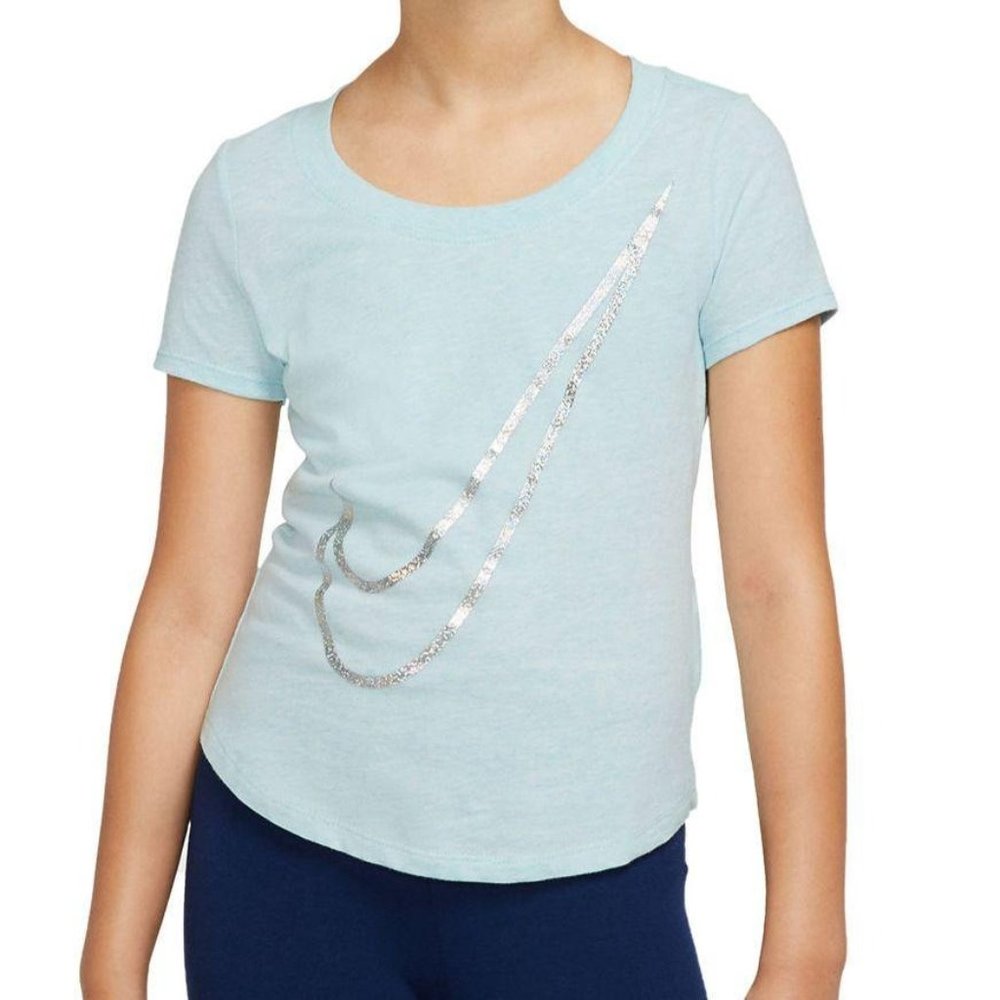 Nike Big Girls Cotton Swoosh-Print T-Shirt